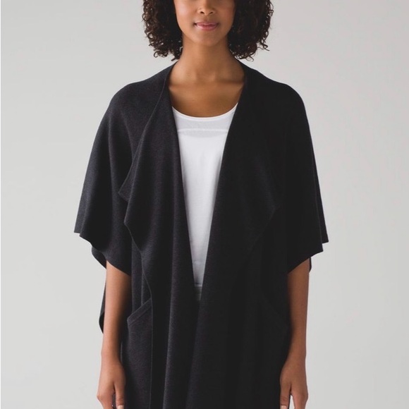 lululemon athletica Sweaters - NWT Lululemon After Asana Wrap Heathered Black O/S